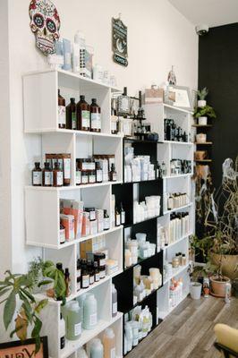 Davines product shelves