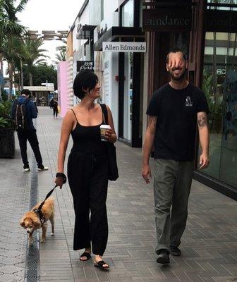 People Walking "Service Dog" by Store in Westfield UTC Mall