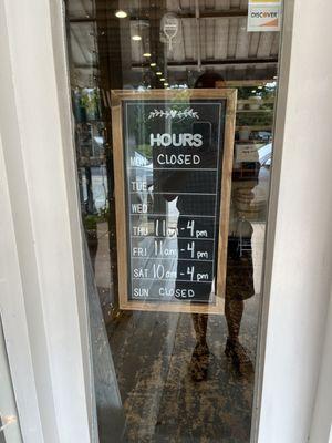 Store hours!