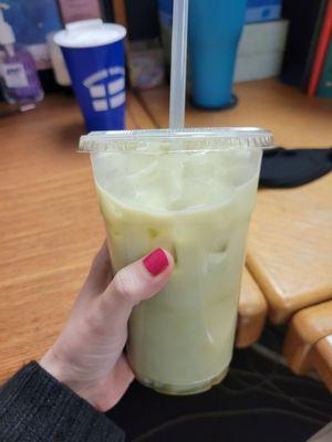 A light and sweet matcha latte from my favorite bakery!