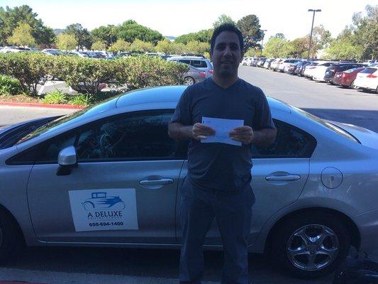 Student aces his driving test. Congrats!