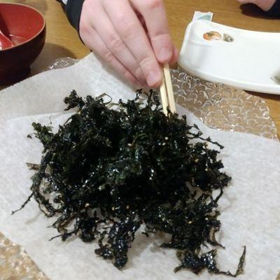 Deep fried candied seaweed .