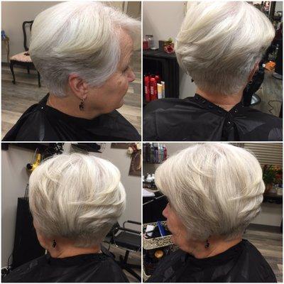 Asymmetrical hair cut by Julie