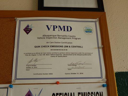 We are proud to be fully certified.