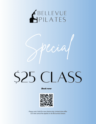 $25 Class - Limited spots. Check availability online.