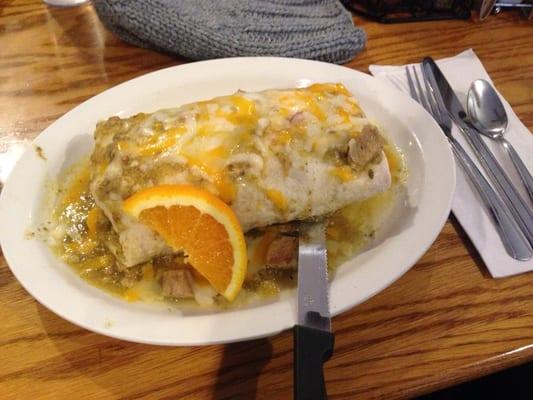 Chile Verde Breakfast Burrito.