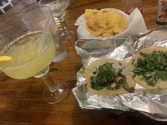 Street tacos and margaritas