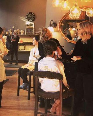 Bridal Party morning at the salon