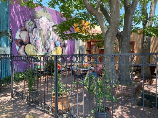 Beautiful outdoor patio for dining.