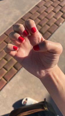 Red nails!