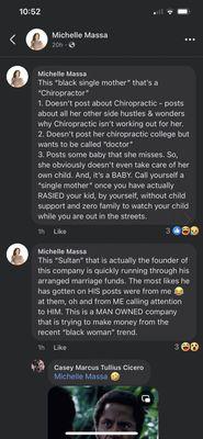 Posts from her social media attacking single mothers. This has a very negative impact on the profession.