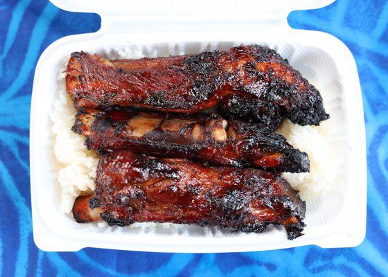 BBQ PORK SPARE RIBS RICE BOWL: $20

-3 BBQ PORK SPARE RIBS
-2 Scoops White Rice