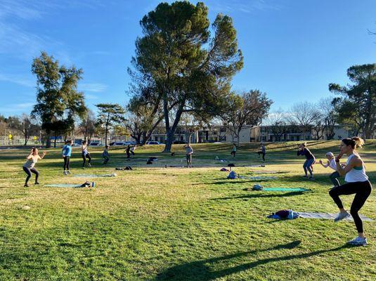 Community Park outdoor distanced workout February 2021! Safe and just what we needed to start our weekend off right!