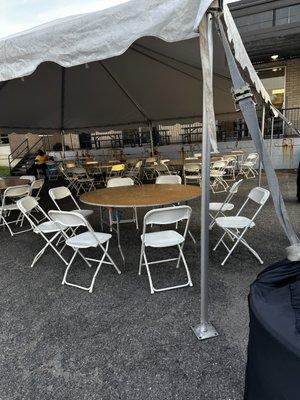 Banquet tables and basic folding chairs