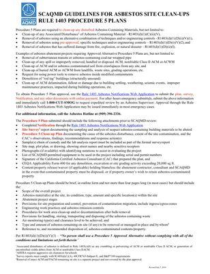 South Coast Air Quality Management District (SCAQMD) Rule 1403 Procedure 5 Plan. What is it? Give us a call to explain the requirements.