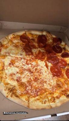 Pepperoni and cheese pizza