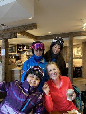 Excited to ski...but first, coffee!