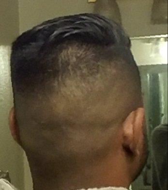 Fade on back is lower then sides. And not completely faded in.