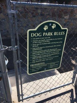 Dog Park Rules