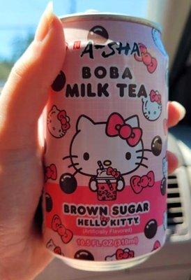 My kid found yummy milk tea.