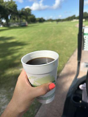 Coffee at the club $2.25