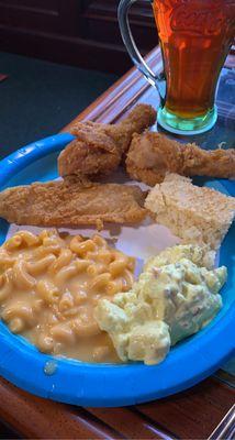 Fried Chicken Fried Fish Mac N Cheese Potato Salad Cornbread Sweet Tea