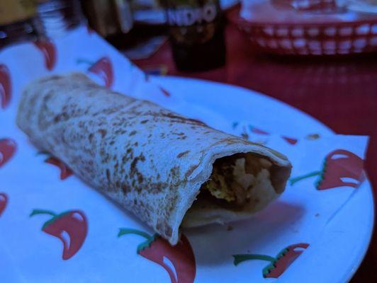 Machaca breakfast burrito