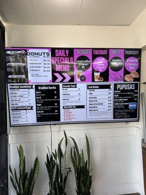 Menu board