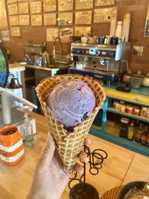 Fireweed honey in waffle cone