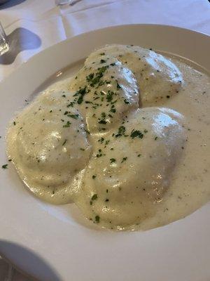 Braised Beef Ravioli with Alfredo