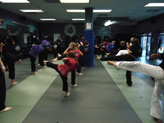 Kids karate class.