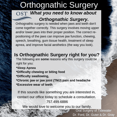 Does Orthognathic surgery sound like something you will benefit from? Give us a call to schedule your consult! 757-499-6889