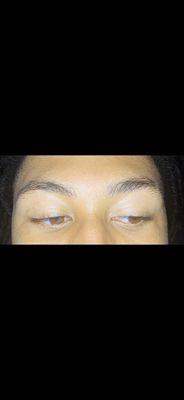 Before natural brow shaping