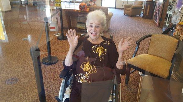 Nana socializing at Sandy Lake Rehab and Care Center