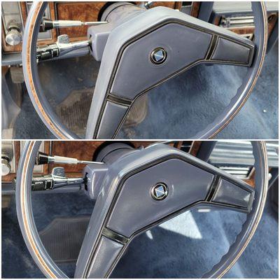 Before and after steering wheel