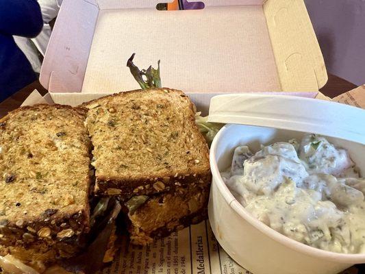 Edson's Meatloaf sandwich with potato salad