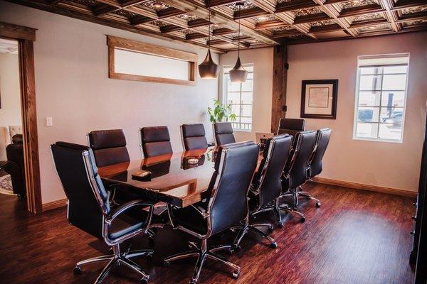 Our conference room has the latest technology and the space needed to work with our team and clients in an effort to shape the best outcome.