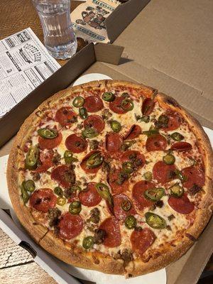 Pepperoni,sausage and jalapeño