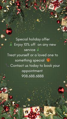 Amoy Salon & Spa Holiday Special Offer 908.688.6888