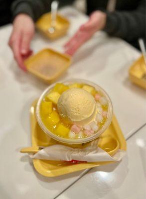 M10. Mango and Mini Glutinous Rice Balls with Vanilla Ice Cream