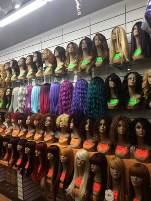 Colorful wigs say something there.