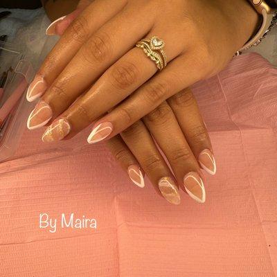 Soft gel set French and marble design