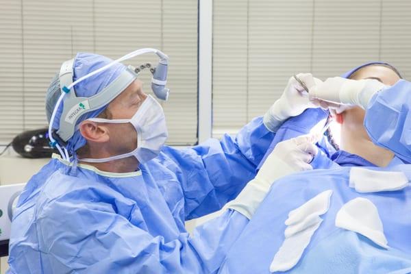 Dr. Wassmuth during surgery