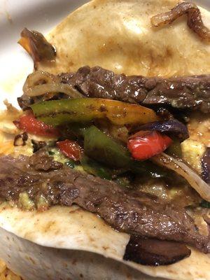 Steak fajita taco AMAZING FLAVOR!!