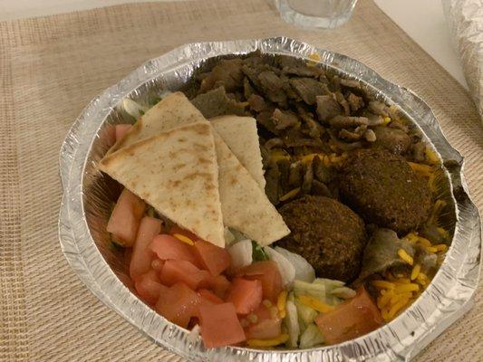 Beef Gyro & Falafel Platter