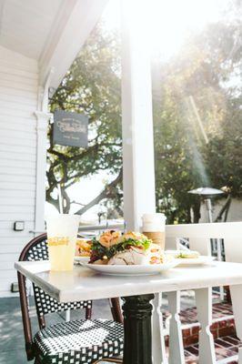 Turkey Palm Sandwich, Lavender Lemonade, and Mocha.