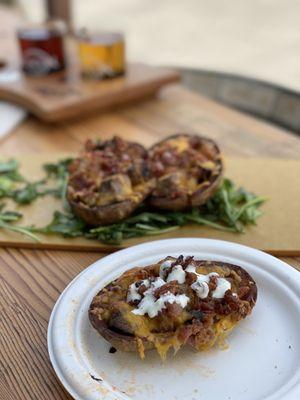 Loaded steak potatoes. So good and goes well with