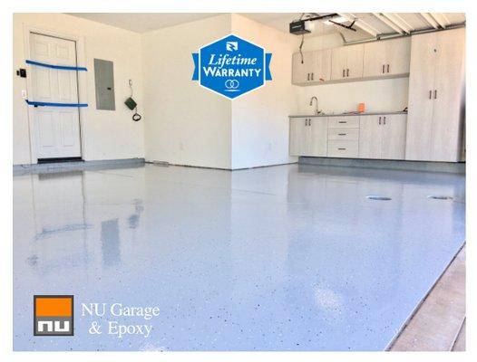 Epoxy flooring install in La Jolla by Nu Garage San Diego.