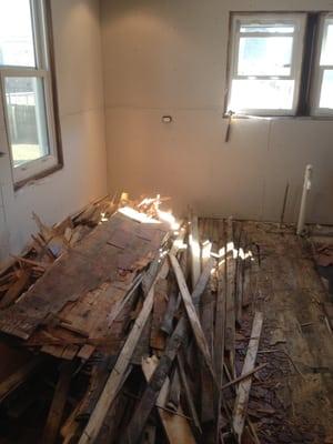 Tearing apart the five layers of flooring