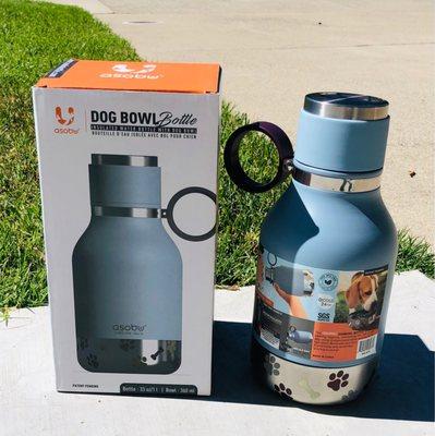 Dog bowl bottle. The dog bow is on the bottom of the thermos.